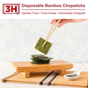 Bacchette Monouso in Bambù 3H Confezionate Singolarmente - 1000 Paia di Bacchette in Confezione Grande (23 cm) Senza Briciole - Product Image 4