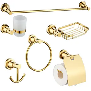 BS27 Bathroom Fittings Sanitary Ware Bathroom Accessories Rose Gold Bath Set Towel Holder Luxury Bathroom Corner Accessories Set