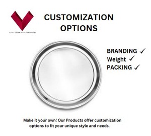 Vente en gros de plateau rond en acier inoxydable avec logo personnalisé assiette à dîner multifonction va au lave-vaisselle plat de service pour les fêtes - Product Image 3