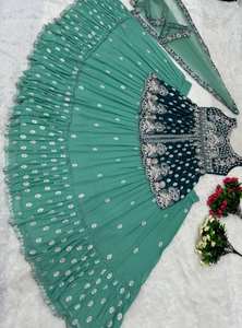 USURE DE MARIAGE POINT DE CHINE LOURD TRAVAIL INDO WESTERN LEHENGAS AVEC DUPATTA - Product Image 3