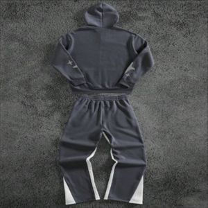Ensemble sweat à capuche et pantalon de survêtement pour hommes motif solide et lourd délavé à l'acide Streetwear Jogger survêtement avec sérigraphie DTG - Product Image 3