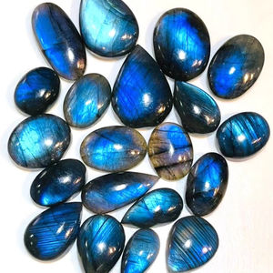 Cabujón de labradorita azul Natural de alta calidad, cristal de piedras preciosas verdes para collares para la fabricación de joyas curativas - Product Image 1