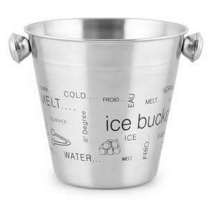 Stainless Steel Wine <b>Bucket</b> with Unique Printed Design Metal Wine Carrier for Serving <b>Ice</b> <b>Buckets</b> <b>Beverage</b> <b>Tubs</b> - Product Image 1