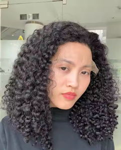 100% cabello Remy sin procesar Frontal personalizado Color 13x4 rizado euroasiático Jerry Curl cabello humano vietnamita 100% auténtico - Product Image 2