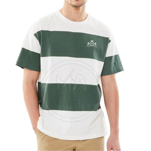 OEM Service Custom 100% Pure Cotton Casual Style High Quality Regular Fit <b>Men's</b> Round Neck <b>Striped</b> <b>T</b>-<b>Shirt</b> - Product Image 6