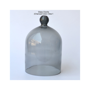 Indian Handmade <b>Glass</b> <b>Cloche</b> Charcoal Color <b>Glass</b> <b>Cloche</b> for Home and Hotel Kitchen Purpose at Best Wholesale Price from Factory - Product Image 4