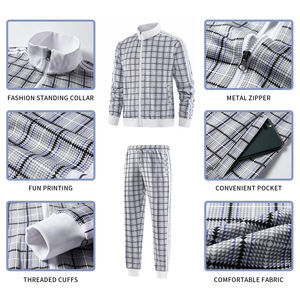 Survêtement décontracté d'hiver 2025 personnalisé de haute qualité 100 % polyester, uni, ample, avec fermeture éclair, veste et pantalon de survêtement streetwear, personnalisable avec logo - Product Image 5