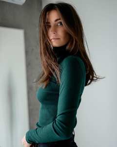 เสื้อคอเต่าเข้ารูปแขนยาวสำหรับผู้หญิงสวมใส่สบายฤดูใบไม้ผลิฤดูหนาวฤดูใบไม้ร่วง - Product Image 3