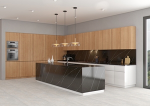 Plans de travail personnalisés pour cuisines et salles de bain en quartz Calacatta, comptoirs en pierre naturelle Carrara Calacata préfabriqués coupés sur mesure pour projets hôteliers - Product Image 3