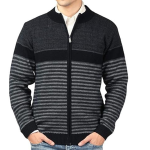 Pull en tricot fin d'hiver noir 100% coton biologique à manches longues avant Logo OEM personnalisé en vrac approvisionnement d'usine en gros - Product Image 5