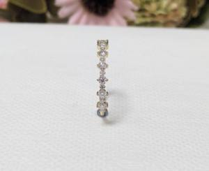 Anillo de Boda Clásico de Media Eternidad con Diamante Cultivado en Laboratorio de Corte Redondo de 0.40 Ct, Regalo de Aniversario, Oro Amarillo/Blanco Sólido de 10K/14K/18K - Product Image 4