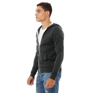 Bella Canvas 3939 Unisex Lightweight Zip Hoodie with Embroidered Letter Design Cotton & Bamboo Fiber Tri-Blend - Product Image 2