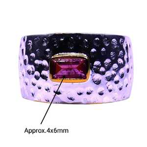 Bague de mariage et de fête en tourmaline plaquée or 925 classique pour femme - Product Image 3