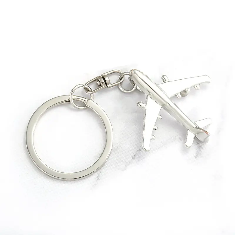airport flight gifts bulk personalized customized airplane model metal 3d keychain