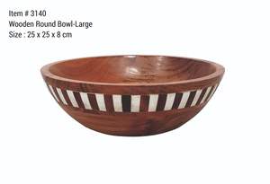 Tazón Grande de Madera con Estampado Esmaltado de Moda, Vajilla, Tazón de Madera para Servir Masa, Tazón Artesanal de Madera - Product Image 6