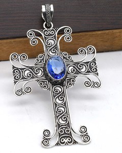 Colgante de piedras preciosas de turmalina azul, colgante de plata de estornino 925 sólido, colgante de 925, regalo de joyería para ella, joyería fina hecha a mano - Product Image 3