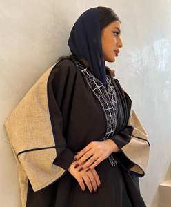 Abaya de Lujo Hecha a Mano para Mujer, Antiarrugas, Manga Larga, Bordado Hermoso, Talla Única, Estilo Dubai, Tradicional Musulmana - Product Image 5