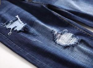 Short en jean de haute qualité pour hommes sur mesure respirant en détresse déchiré Denim taille moyenne conception pour l'été - Product Image 6