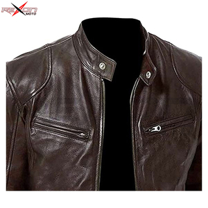 Chaquetas de cuero de talla grande para hombre, abrigos de cuello alto, chaquetas de motociclista, ropa de moda - Product Image 3