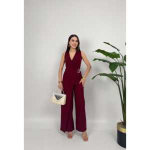 Combinaison en satin 3019 avec détail de boucle à la taille - Product Image 4