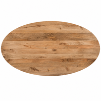Table à manger ovale en bois de manguier massif, durable et moderne, base sculpturale, 6 places, garantie 5 ans, mobilier de maison de luxe Japandi