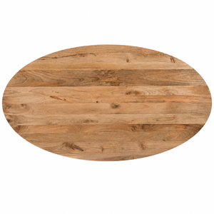 Table à manger ovale en bois de manguier massif, durable et moderne, base sculpturale, 6 places, garantie 5 ans, mobilier de salle à manger de luxe Japandi - Product Image 2