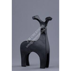 Sculpture de renne noir Décoration de Noël Fabrication directe Métal et bois Artisanat Taille personnalisable Décoration intérieure - Product Image 1