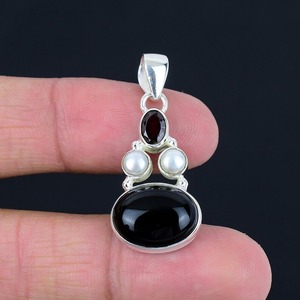 Onyx noir pierre précieuse meilleure conception Spinner pendentif 925 Sterling parfait cadeau de mariage argent avec 925 timbre meilleure qualité bijoux - Product Image 4