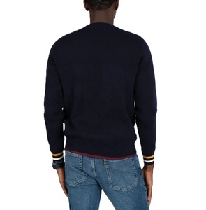 <b>Navy</b> <b>Women's</b> Crew Neck Sweatshirt With Contrast Ribbed Trim And Front Custom Logo - Product Image 4