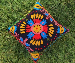 Blackish Embroidery Diamond Designer <b>Cushion</b> <b>Covers</b> Square Shape Sofa Decorative Pillow Case for Home and Hotel Use-M54 - Product Image 6