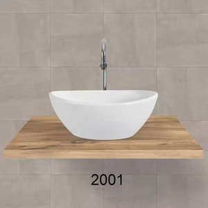 Robinetterie de 8 pouces à montage sur robinet en céramique Lavabo en forme de pierre Lavabo Sanitaire pour hôtel - Product Image 3