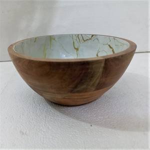 Azucarero pequeño de madera de acacia con diseño interior Meena, artículos de madera impresos - Product Image 6