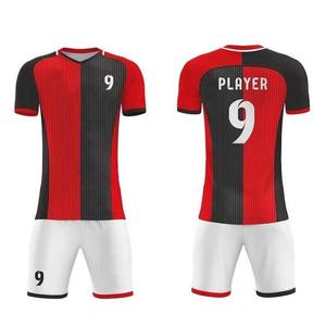 เสื้อฟุตบอลลายเสื้อเจอร์ซีย์สีแดงเสื้อฟุตบอลแบบปักลาย - Product Image 1