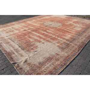 พรมตุรกีวินเทจ ขนาด 14.7x20.3 ฟุต (448x618 ซม.) พรมขนสัตว์สีแดงลายแบบนามธรรม - Product Image 3