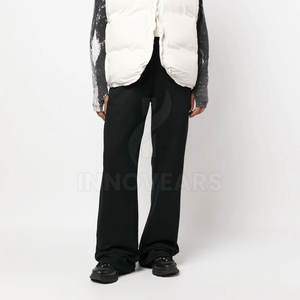 Pantalon de survêtement évasé à taille mi-haute en toile sur mesure pour hommes - 100% coton, tissu respirant, design personnalisable - Product Image 2