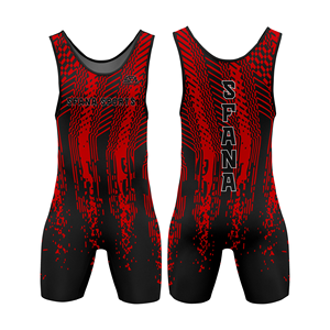 Camiseta de lucha libre personalizada de primera calidad para hombres Traje de sublimación de compresión de una pieza para entrenamiento y partidos profesionales - Product Image 3