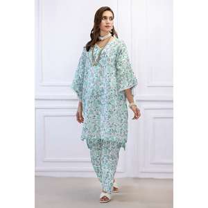 Conjunto de traje de dos piezas sin coser para mujer, color verde - Product Image 4