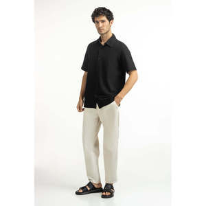 Tissu tricoté 100 % polyester pour polo, anti-plis, broderie foncée, motif uni, grande taille, coupe classique MN-PSH-SS25-130 - Product Image 4