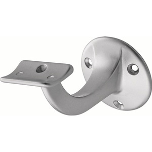 Aluminum <b>Silver</b> Anodized Handrail <b>Bracket</b> 56mm Wall Plate Curved Support HERMETA-Assistive Devices - Product Image 1