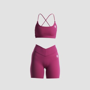 Shorts de sport violets taille haute, motif sportif tendance, avec logo, en élasthanne, taille XS - Product Image 3