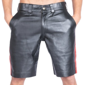 Boxers en cuir avec fermeture éclair sur le devant, rouge, simili cuir, vêtements de club fétichistes, sous-vêtements - Product Image 1