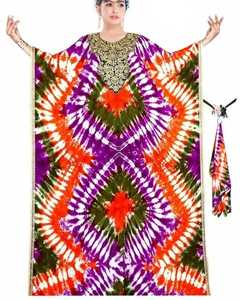 African Hand Tie Dye Batiki Kaftan Thai Retro HIPPIE BOHO HAWAII MAXI VESTIDO TAMAÑO LIBRE Kaftan Gypsy Long Maxi Vestidos Bahamas - Product Image 3