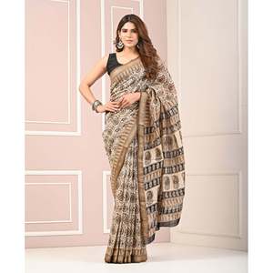 Sari estampado Chanderi modelo Banarasi, blusa india de georgette pesado, vestido modal de red, salwar kameez suave, lehenga estilo pakistaní. - Product Image 5