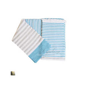 Serviette de plage en éponge turque élégante à la mode pour l'été Minimal Peshtemal Fouta Classic Striped Coverup Durable Bath Woven Logo - Product Image 4
