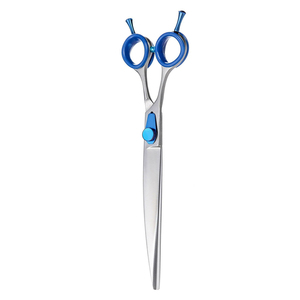 Ciseaux de toilettage pour animaux de compagnie avec anneau en caoutchouc Ciseaux de toilettage pour cheveux avec bord de ferraille Finition miroir avec vis réglable Acier inoxydable - Product Image 4