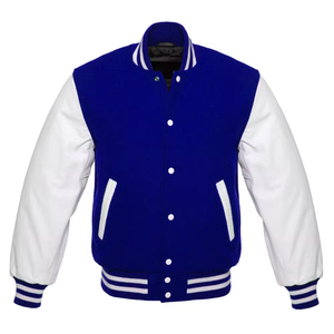 Autumn/Winter Men's High Street Style Slim Varsity <b>Jacket</b> Windproof Wool/Polyester <b>Mandarin</b> <b>Collar</b> - Product Image 1