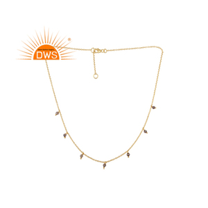 Vente chaude en argent sterling plaqué or 18 carats Labradorite naturelle collier à breloques en perles Demi Fine fabricant de bijoux - Product Image 1