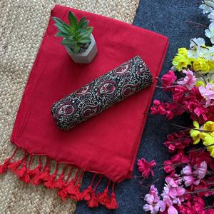 2025 vente en ligne célébrité inspiré Khadi coton Saree plaine et vêtements de routine pour les fêtes magnifique couleur travail lourd pour l'été - Product Image 5