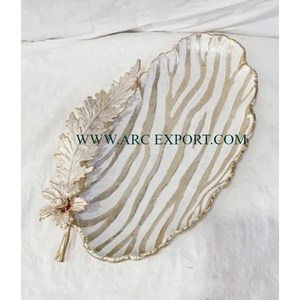 ชามโลหะมีด้ามจับใบไม้สำหรับรับประทานอาหารที่บ้านและร้านอาหารชามอาหารเซิร์ฟเวอร์สำหรับวางบนโต๊ะขายดี - Product Image 3