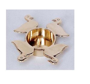 Ensemble de 3 bougeoirs à thé dorés, décoration de table pour mariage, dîner, fête, fournisseur de bougeoirs votifs en métal par l'Inde - Product Image 3